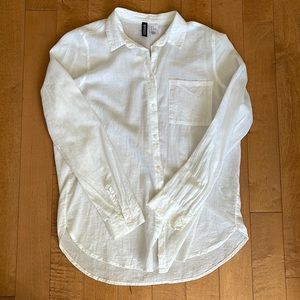 H&M 100% Cotton White Oxford Shirt